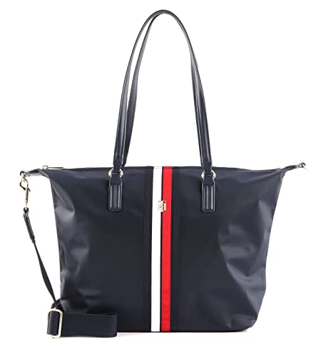 Tommy Hilfiger Damen Poppy Tote Corp AW0AW13176 Tragetasche, Blau (Space Blue) von Tommy Hilfiger