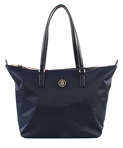 Tommy Hilfiger Damen Poppy Tote Stofftasche, Blau Navy, 14x32x47 cm von Tommy Hilfiger