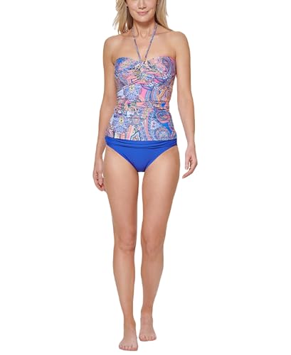 Tommy Hilfiger Damen Printed Comfortable Halter Top Tankini-Oberteil, Blau Multi, XX-Large von Tommy Hilfiger