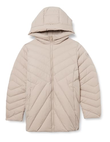 Tommy Hilfiger Damen Pufferjacke Curve Chevron Jacket Regular Fit, Beige (Beige), 50 von Tommy Hilfiger