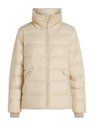 Tommy Hilfiger Damen Pufferjacke Down Funnel Jacket Kurz, Beige (Classic Beige), XXS von Tommy Hilfiger