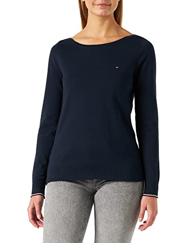 Tommy Hilfiger Damen Pullover Boat Elegant, Blau (Desert Sky), XS von Tommy Hilfiger