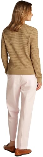 Tommy Hilfiger Damen Pullover Cable Fine Zopfstrick, Beige (Safari Canvas), M von Tommy Hilfiger