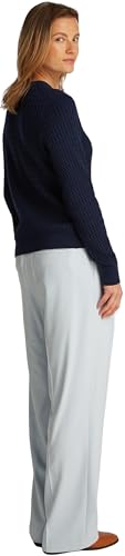 Tommy Hilfiger Damen Pullover Cable Fine Zopfstrick, Blau (Dark Night Navy), XXL von Tommy Hilfiger