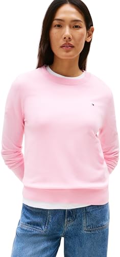 Tommy Hilfiger Damen Pullover Jersey Fine mit Rundhalsausschnitt, Rosa (Classic Pink), M von Tommy Hilfiger
