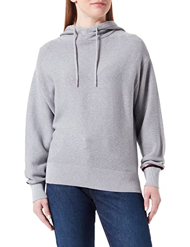 Tommy Hilfiger Damen Pullover Kapuzenpullover, Grau (Light Grey Heather), M von Tommy Hilfiger