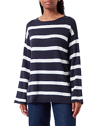 Tommy Hilfiger Damen Pullover Soft Wool Boat-Neck Strickpullover, Mehrfarbig (Breton Stp/ Desert Sky/ Ecru), XS von Tommy Hilfiger