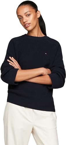 Tommy Hilfiger Damen Pullover Strickpullover, Blau (Desert Sky), XXS von Tommy Hilfiger