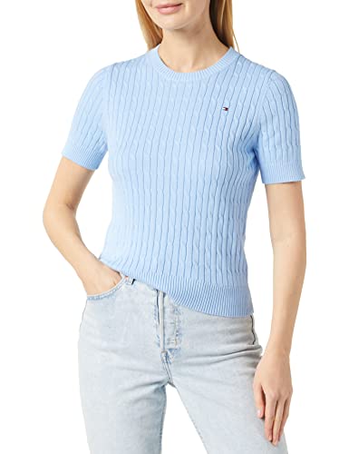 Tommy Hilfiger Damen Pullover Strickpullover, Blau (Vessel Blue), S von Tommy Hilfiger