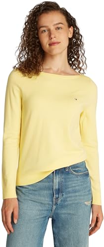 Tommy Hilfiger Damen Pullover Strickpullover, Gelb (Citronella), M von TOMMY HILFIGER