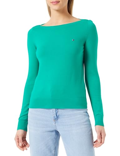 Tommy Hilfiger Damen Pullover Strickpullover, Grün (Olympic Green), L von Tommy Hilfiger