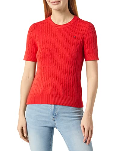 Tommy Hilfiger Damen Pullover Strickpullover, Rot (Fireworks), M von Tommy Hilfiger