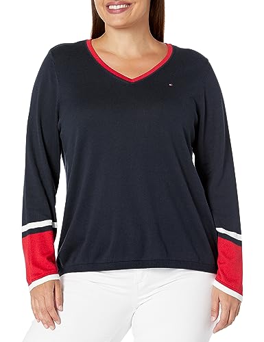 Tommy Hilfiger Damen W2xs0663-szn-2x Pullover, Sky Capt Multi, 2X von Tommy Hilfiger