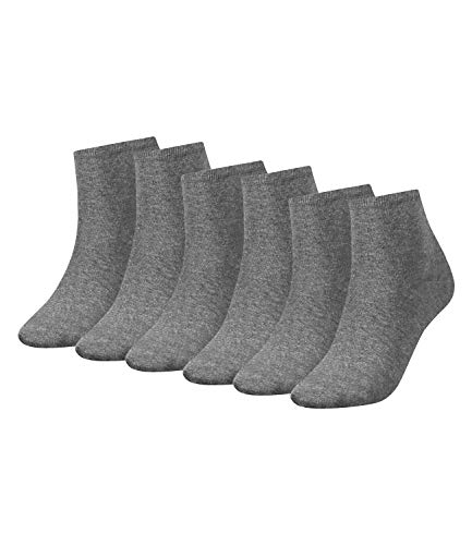 Tommy Hilfiger Damen Quarter Socken Kurzsocken Casual Short Socks 373001001 6 Paar, Farbe:Grau, Menge:6 Paar (3x 2er Pack), Größe:39-42, Artikel:-758 middle grey melange von Tommy Hilfiger