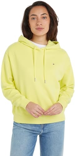 Tommy Hilfiger Damen Hoodie Flag On Chest mit Kapuze, gelb (Yellow Tulip), XL von Tommy Hilfiger