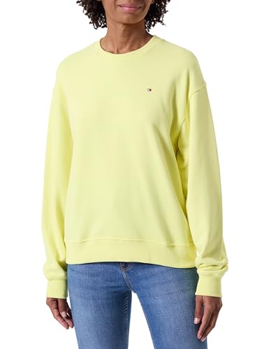 Tommy Hilfiger Damen Sweatshirt ohne Kapuze, gelb (Yellow Tulip), L von Tommy Hilfiger