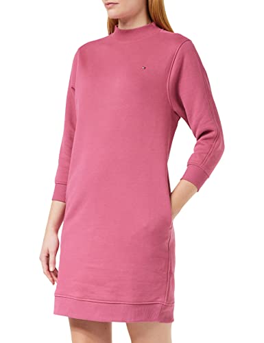 Tommy Hilfiger Damen REG Fleece MCK-NK Short Dress WW0WW36068 Strickkleider, Lila (Frosted Raspberry), XXS von Tommy Hilfiger