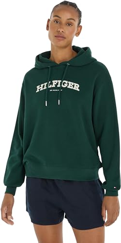 Tommy Hilfiger Damen Hoodie mit Kapuze, Grün (Hunter), XXL von Tommy Hilfiger