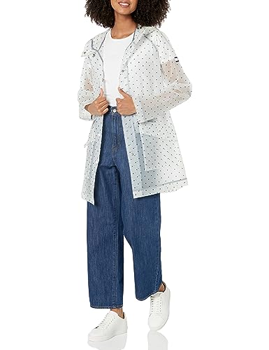 Tommy Hilfiger Damen Regenjacke Wetterfest Polka Dot, Transparent/Weiß, M von Tommy Hilfiger