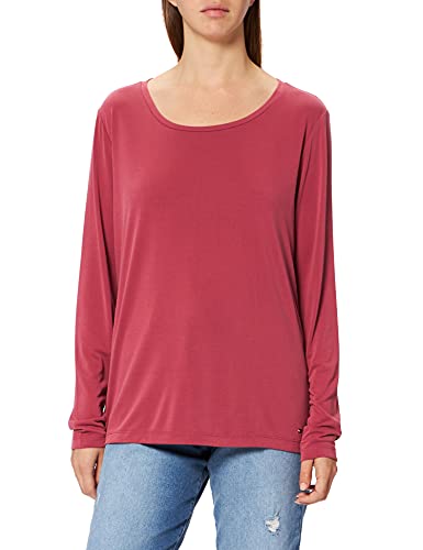 Tommy Hilfiger Damen Regular Open-NK TOP LS T-Shirt, Misty Red, XXS Tommy Hilfiger Damen Regular Open-NK TOP LS T-Shirt, Misty Red, XXS von Tommy Hilfiger