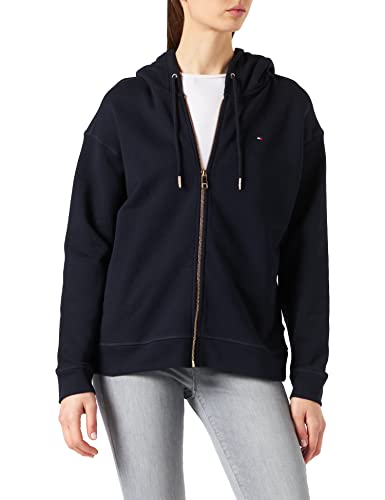 Tommy Hilfiger Damen REGULAR ZIP-THROUGH HOODIE Kapuzenpullover, Wüstenhimmel, 38 von Tommy Hilfiger