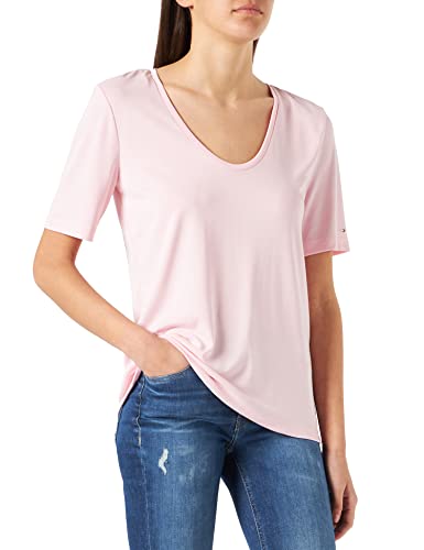 Tommy Hilfiger Damen Relaxed Modal Scoop-nk Top Ss Hemd, Pastel Pink, Small von Tommy Hilfiger