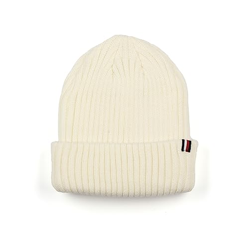 Tommy Hilfiger Damen Rib Cuff Hat, Ecru, Einheitsgröße von Tommy Hilfiger