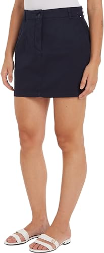 Tommy Hilfiger Damen Rock Cotton Chino Skirt Minirock, Blau (Desert Sky), 34 von Tommy Hilfiger