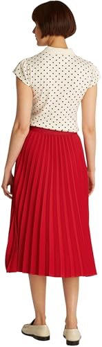 Tommy Hilfiger Damen Rock Fluid Pleated Pull On Midi Faltenrock, Mehrfarbig (Medium Red), 40 von Tommy Hilfiger