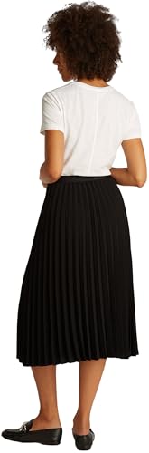 Tommy Hilfiger Damen Rock Fluid Pleated Pull On Midi Faltenrock, Schwarz (Black), 34 von Tommy Hilfiger