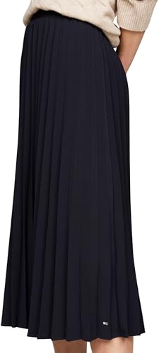 Tommy Hilfiger Damen Rock Fluid Pleated Skirt Midi-Länge, Blau (Desert Sky), 32 von Tommy Hilfiger