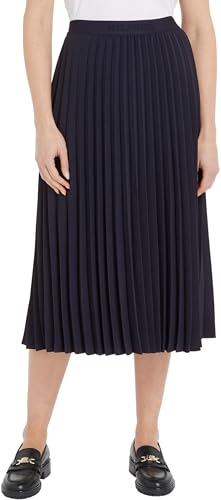 Tommy Hilfiger Damen Rock Fluid Pleated Skirt Midi-Länge, Blau (Desert Sky), 32 von Tommy Hilfiger