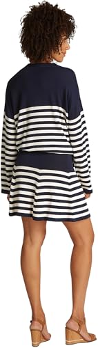 Tommy Hilfiger Damen Rock Lyocell Silk Flare Mini Kurz, Mehrfarbig (Dark Night Navy/Calico STP), S von Tommy Hilfiger