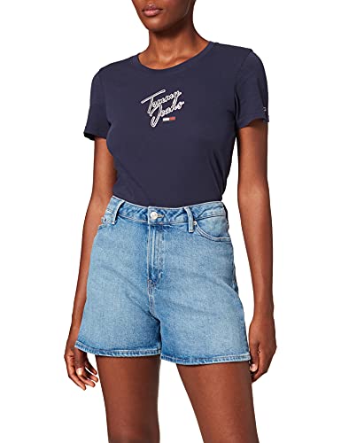 Tommy Hilfiger Damen Rome Straight HW JUL Shorts, Denim, W26 von Tommy Hilfiger