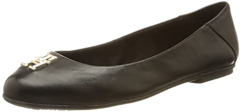 Tommy Hilfiger Damen Ballerinas TH Round Ballerina Elegant, Schwarz (Black), 36 EU von Tommy Hilfiger