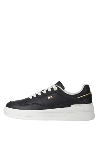 Tommy Hilfiger Damen Runner Sneaker Essential Basket Low Top, Schwarz (Black), 39 von Tommy Hilfiger