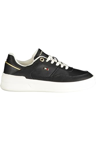 Tommy Hilfiger Damen Runner Sneaker Essential Basket Low Top, Schwarz (Black), 41 von Tommy Hilfiger