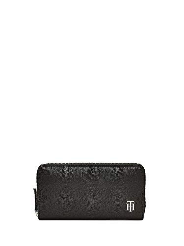 Tommy Hilfiger Damen Saffiano Large ZA, Schwarz von Tommy Hilfiger