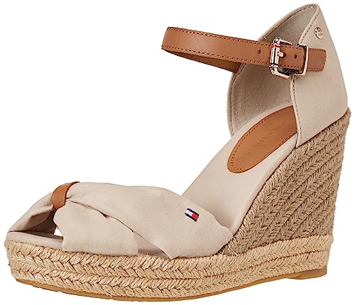 Tommy Hilfiger Damen Wedge Espadrilles Keilabsatz, Beige (Stone), 42 EU von Tommy Hilfiger