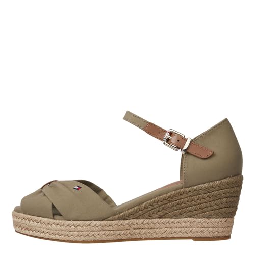 Tommy Hilfiger Damen Wedge Espadrilles Keilabsatz, Grün (Woodridge), 41 EU von Tommy Hilfiger