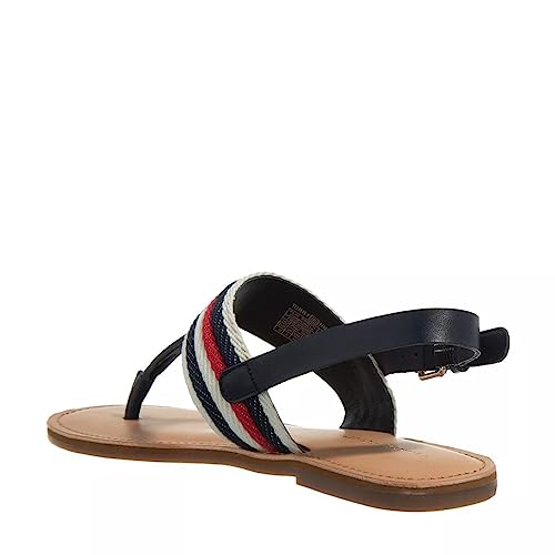 Tommy Hilfiger Damen Sandalen Flat Sandal Sommer, Blau (Space Blue), 36 EU von Tommy Hilfiger