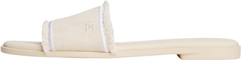 Tommy Hilfiger Damen Sandalen Fringe Canvas Flat Elegant, Elfenbein (Muslin), 39 von Tommy Hilfiger