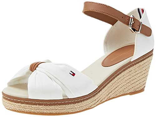 Tommy Hilfiger Damen Wedge Espadrilles Iconic Elba Sandal Keilabsatz, Weiß (Ecru), 41 EU von Tommy Hilfiger