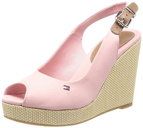 Tommy Hilfiger Damen Wedge Espadrilles Iconic Elena Sling Back Wedge Keilabsatz, Rosa (Soothing Pink), 41 EU von Tommy Hilfiger