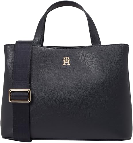 Tommy Hilfiger Damen Satchel Tasche Essential Satchel Corp Crossbody, Mehrfarbig (Space Blue), Onesize von Tommy Hilfiger