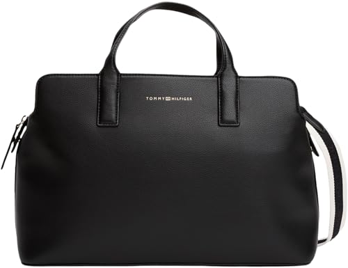Tommy Hilfiger Damen Satchel Tasche Logotape mit Tragegurt, Schwarz (Black), Einheitsgröße von Tommy Hilfiger
