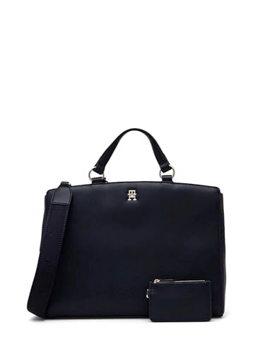Tommy Hilfiger Damen Satchel Tasche Monotype mit Münzbörse, Blau (Space Blue), Einheitsgröße von Tommy Hilfiger