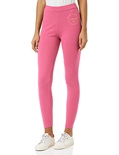 Tommy Hilfiger Damen Slim METALLIC ROUNDALL WW0WW37418 Leggings, Lila (Frosted Raspberry), 3XL von Tommy Hilfiger