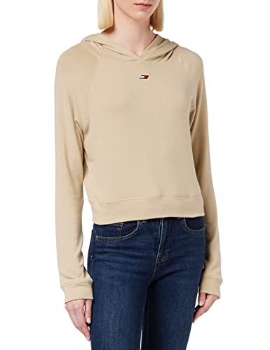 Tommy Hilfiger Damen Slim Soft S10S101456 Hoodies, Beige (Beige), S von Tommy Hilfiger