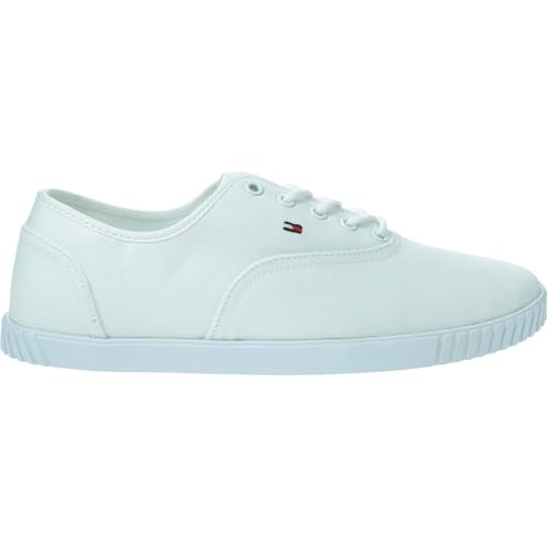 Tommy Hilfiger Damen Sneaker Canvas Lace Up Schuhe, Weiß (White), 39 von Tommy Hilfiger